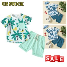Toddler Baby Boy Summer Clothes Short Sleeve T-shirt Tops Casual Shorts Outfit