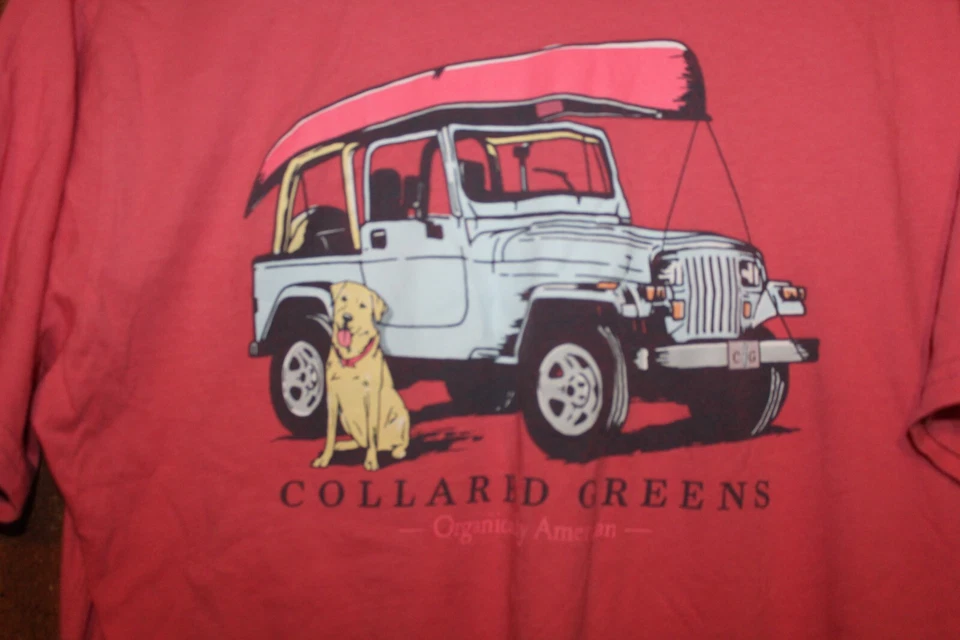 Camiseta Pullover Cuello Verde Hecha en Estados Unidos Hombres Algodón Rosa Cuello Redondo SS L Foto 4 de 4