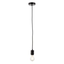 Image of Endon 80637 Studio Pendant Light, matt black, with shade ring