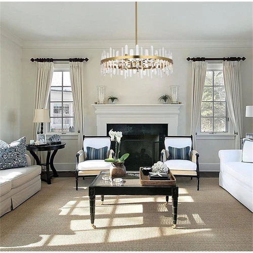 Elegant Lighting Serena 36" Round Iron and Crystal Chandelier in Satin Gold - Picture 8 of 8