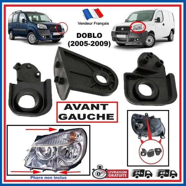 Satz Festsetzung Optik Scheinwerfer Links Nuckel FüR Fiat Doblo Von 2005 à 2009-image