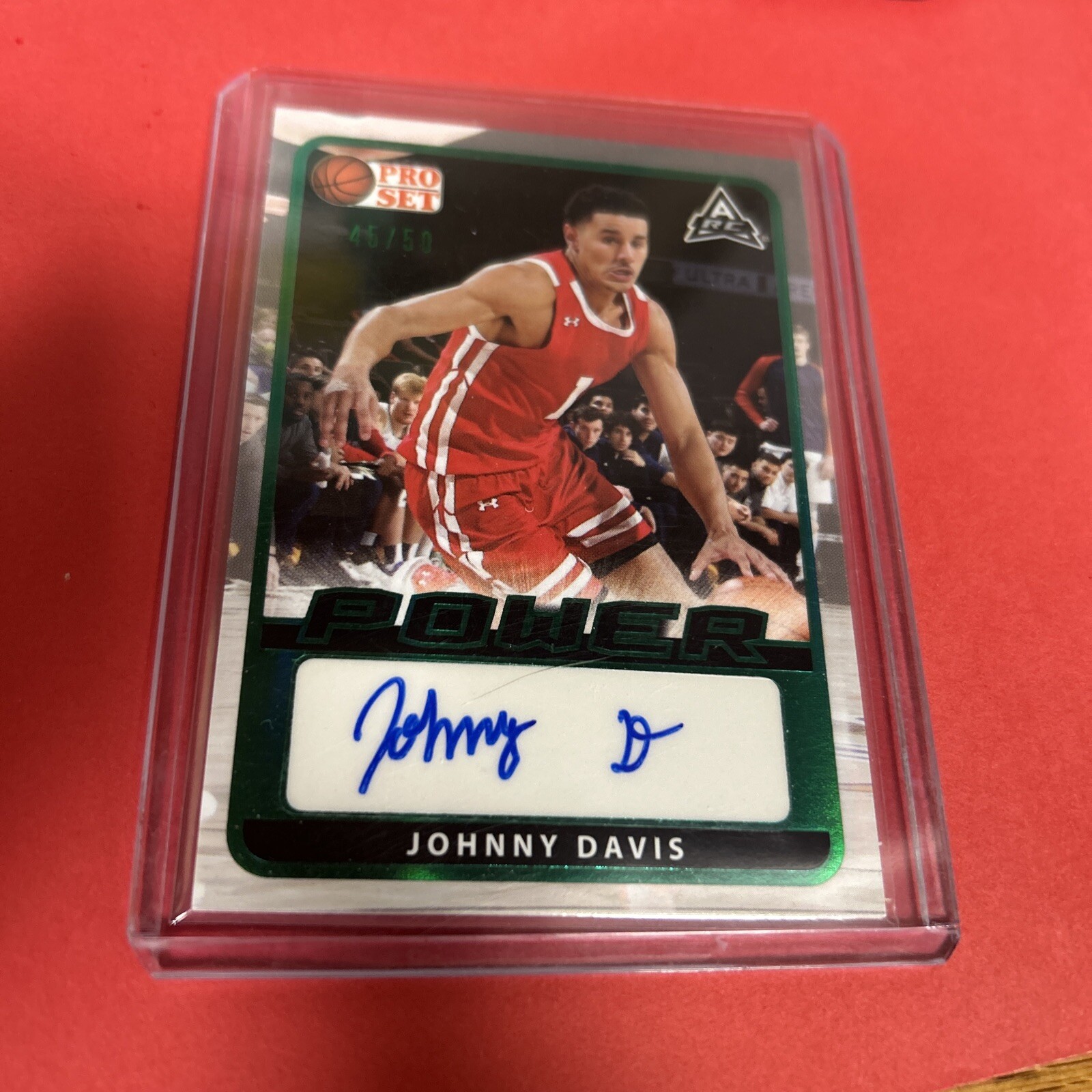Johnny Davis Rookie 2022-23 Leaf Pro Set Power RC Auto Wizards Black SSP 45/50