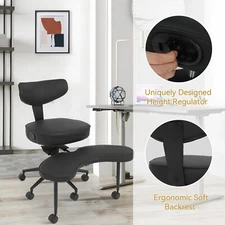 ELECWISH Criss Legged Chair Office Desk with Back Support Meditation Yoga Chair