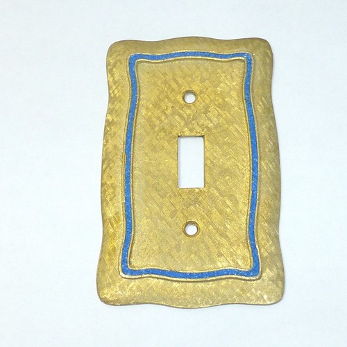 Cubierta de placa de interruptor de metal Florenta of California de colección contorno de textura azul