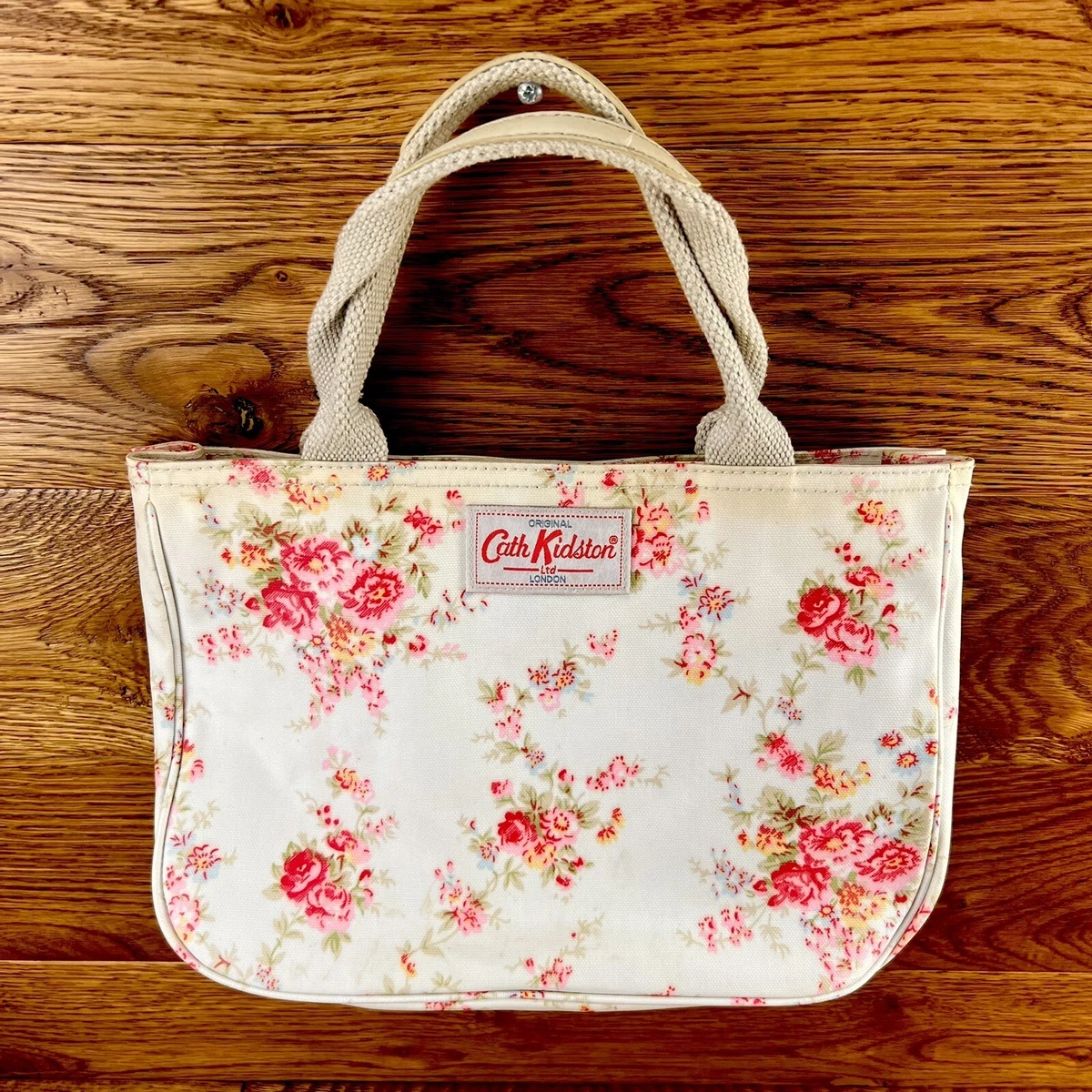 Original Cath Kidston London Oil Cloth Hand Bag Floral Rose Small