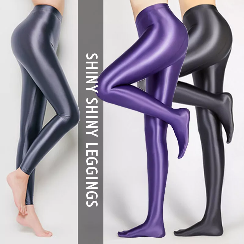 Ladies Oil Shiny Tights Pantyhose Glossy Opaque Stretch Yoga Pants