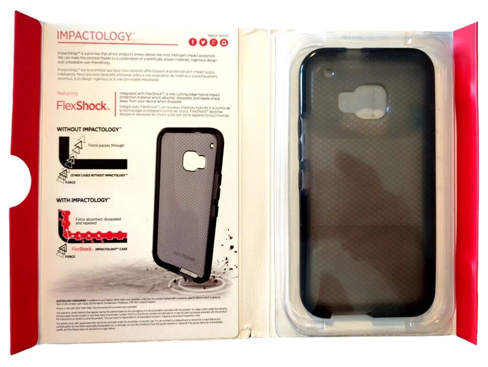 Funda protectora contra impactos Tech21 Evo Check HTC One M9 NEGRO AHUMADO Nueva Foto 3 de 3