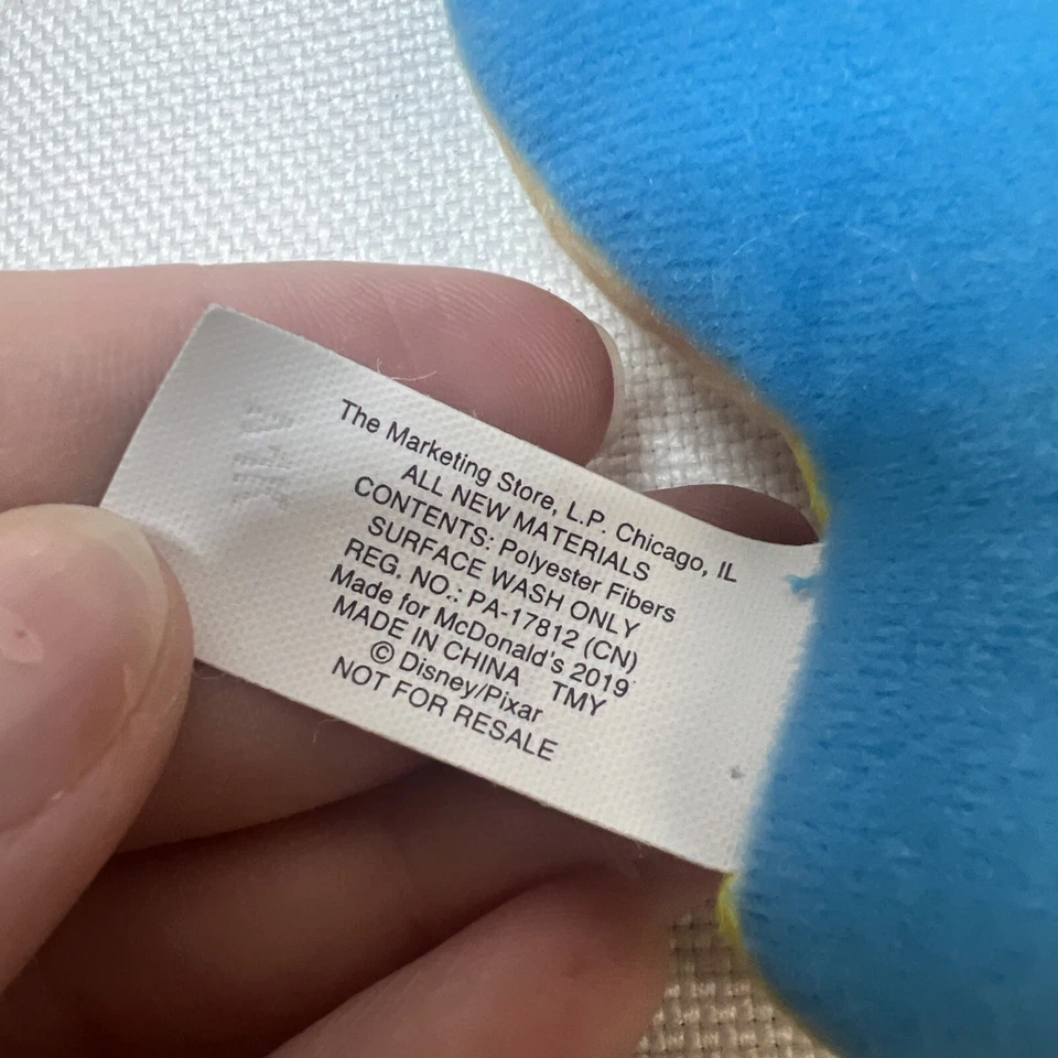 Bolso Dije Disney Pixar INSIDE OUT #5 JOY Juguete de Peluche para McDonalds Emociones Clip Foto 4 de 4