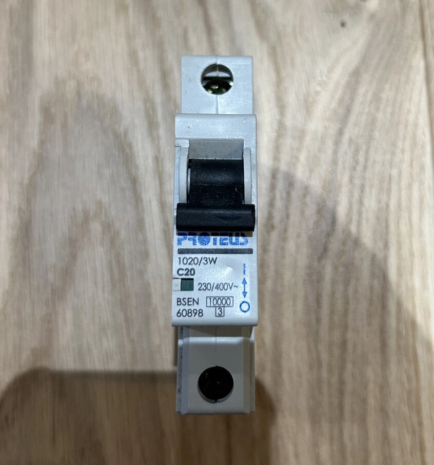 Proteus 20 Amp Type C Circuit Breaker MCB 1020/3W C20