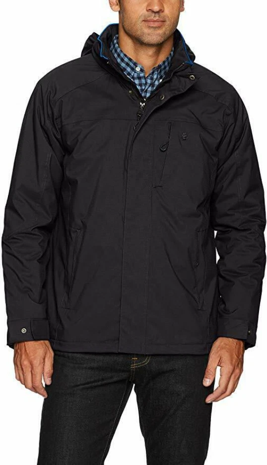 IZOD Men's Water Resistant Midweight Jacket in Black Size XL NWT