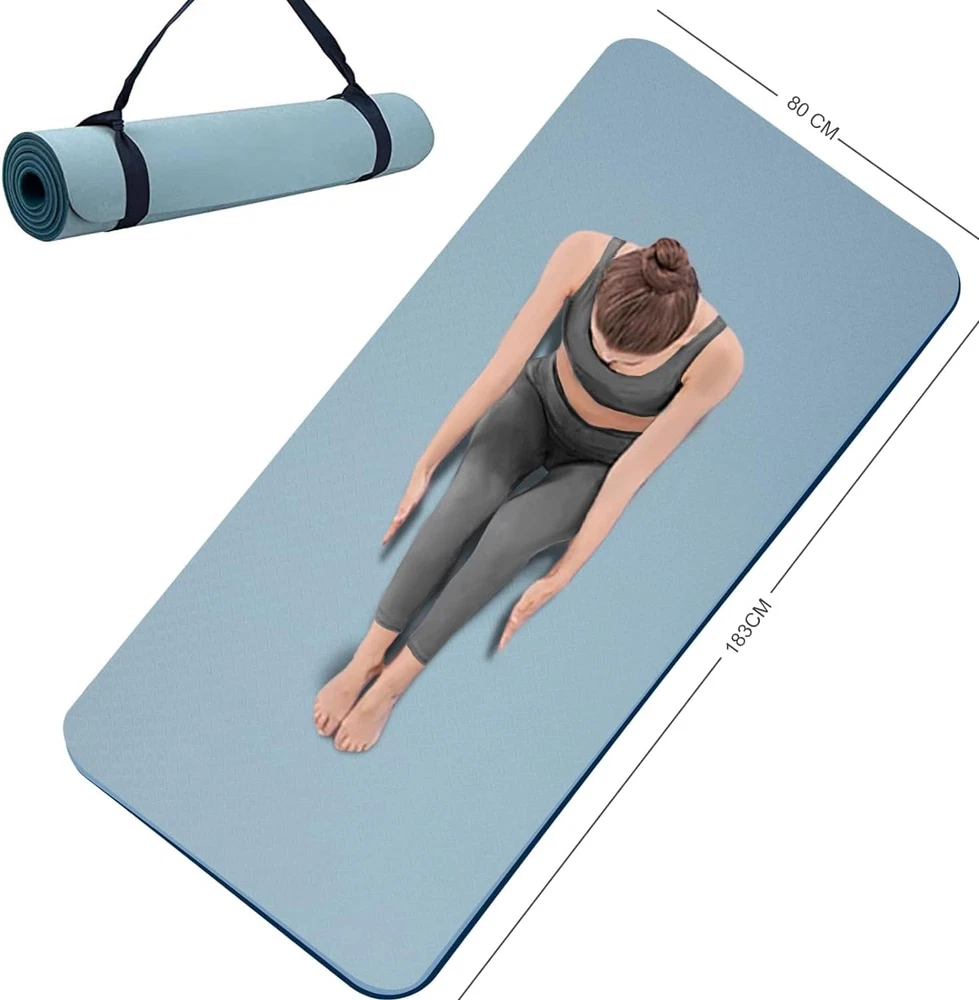 Extra Wide 72x32 Inch Non-Slip 7mm Thick Double-Sided Yoga Mat