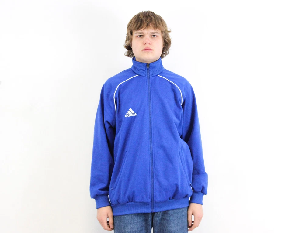 Adidas Mens L Veste Survêtement Cardigan Fermeture Éclair Coupe-Vent Sport - Photo 2/4