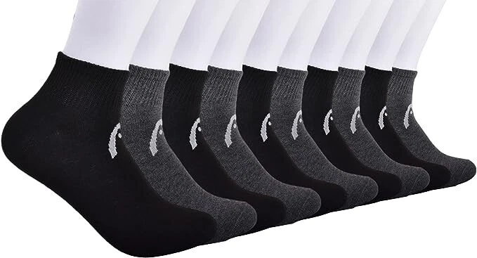 Head Men's Quarter Athletic Sport Socks 10-Pack Black Multi Size 6-12