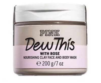 Victoria's Secret PINK Dew This with Rose Nourishing Clay Face & Body Mask~7 oz.