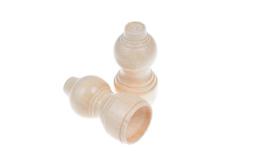 Wooden Curtain pole Finials 28mm classic Rail Finial Ends 2 Pcs - Picture 11 of 22