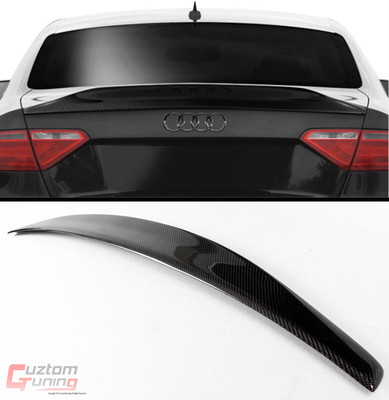 FOR 08-16 AUDI A5 B8 CAT STYLE HIGHKICK DUCKBILL CARBON FIBER TRUNK SPOILER WING