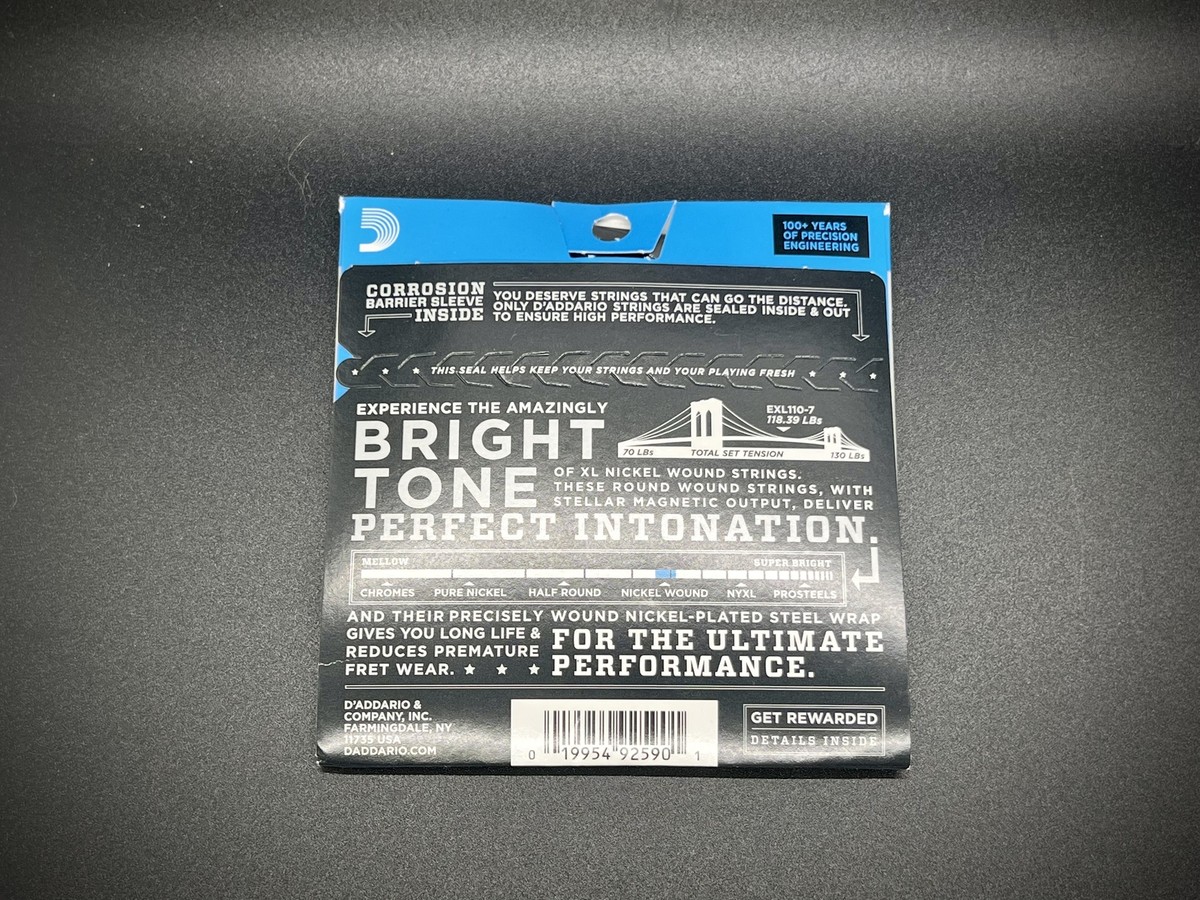 QX527PB＆ダダリオ EXL110-7 10-59 7-String 10-59 Regular Light 7-String, XL Nickel Wound Electric