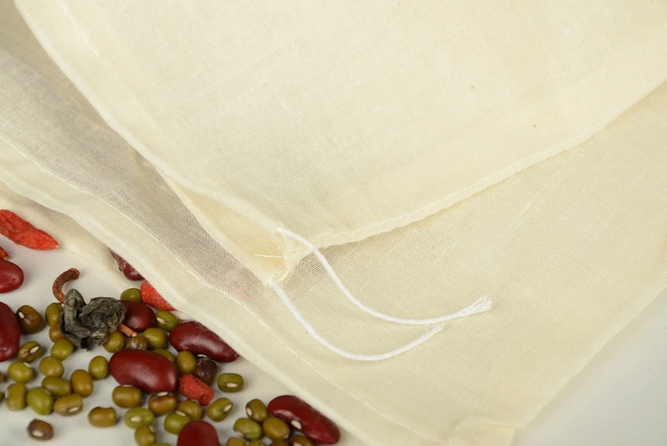 700 PCS 4x6in (10x15cm) Cotton Muslin Drawstring Bags Reusable Pack Tea - Image 4 of 4