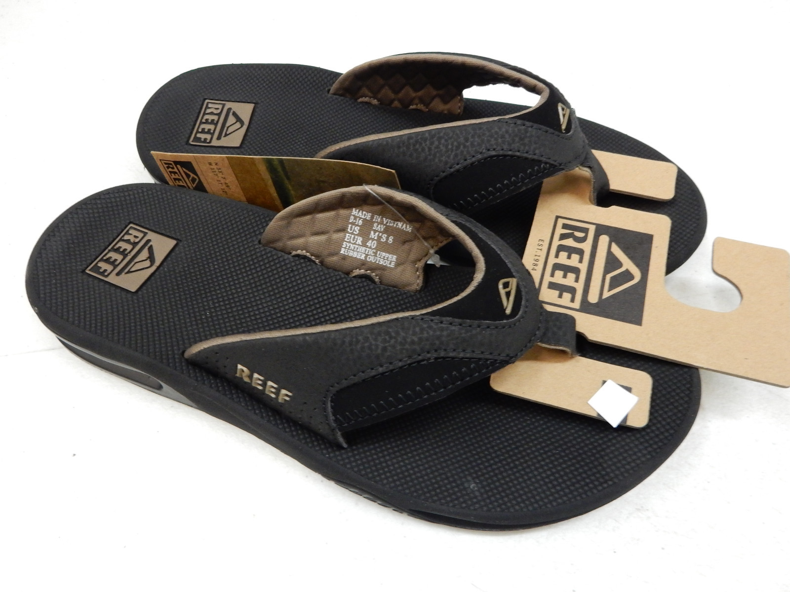 Reef Mens Fanning Black Brown 8 | eBay