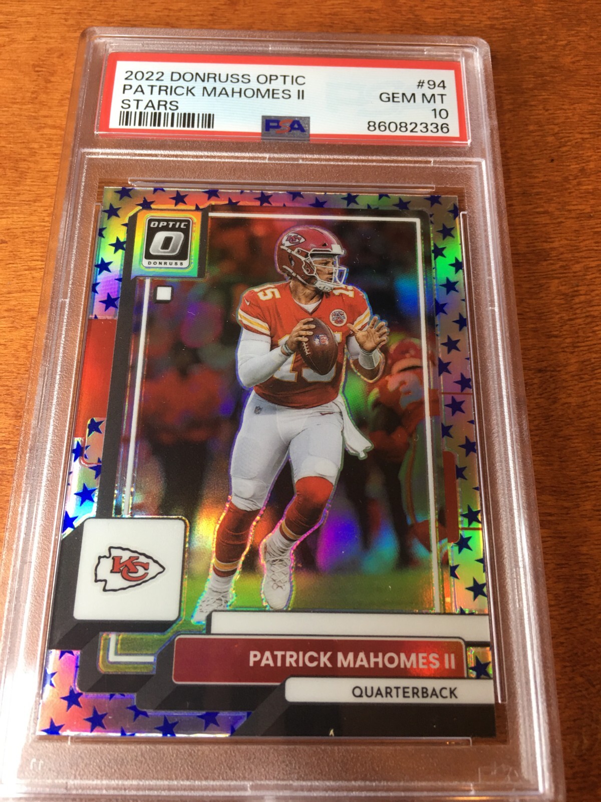2022 Donruss Optic Patrick Mahomes II  Stars Prizm  Chiefs #94 PSA 10 Gem Mint