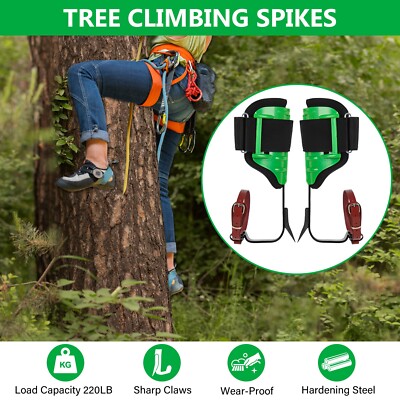 Tree Climbing Spikes Adjustable Height Pole Tree Climbing Spurs Steel w ...