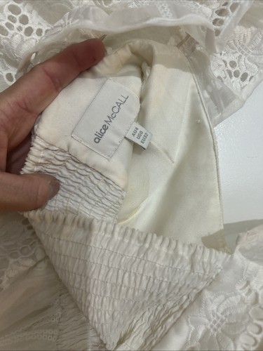 alice mccall sunday rose dress WHITE colour sz 4 (G40 - Picture 7 of 7