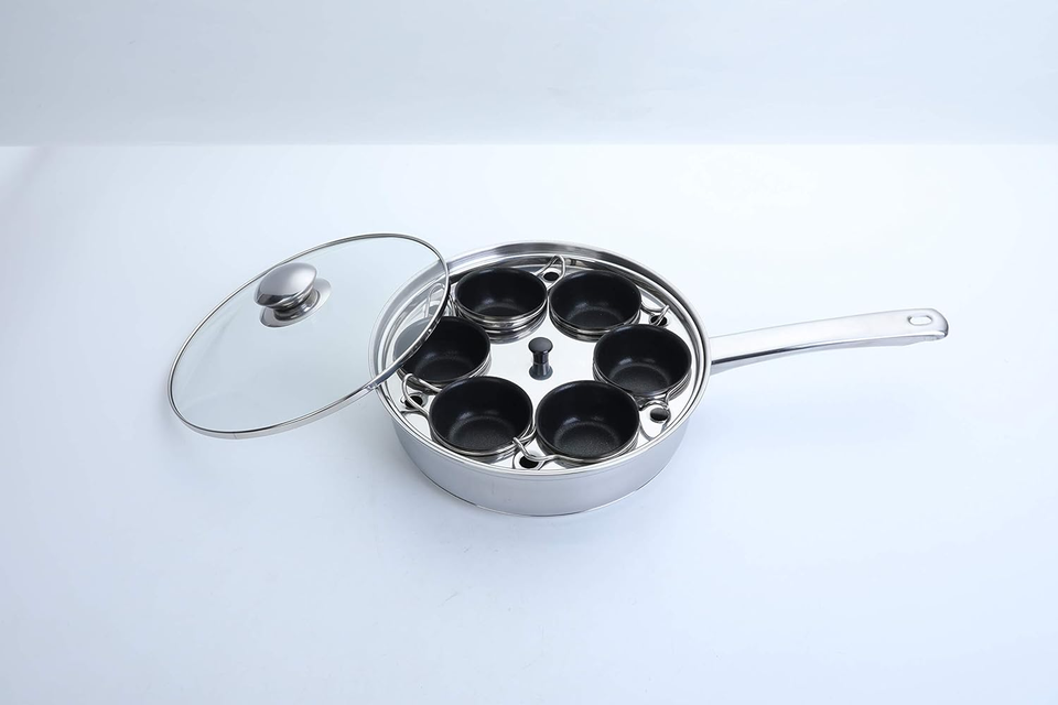 6 Cups Egg Poacher Pan Stainless Steel Poached Egg Cooker Induction Cooktop eBay