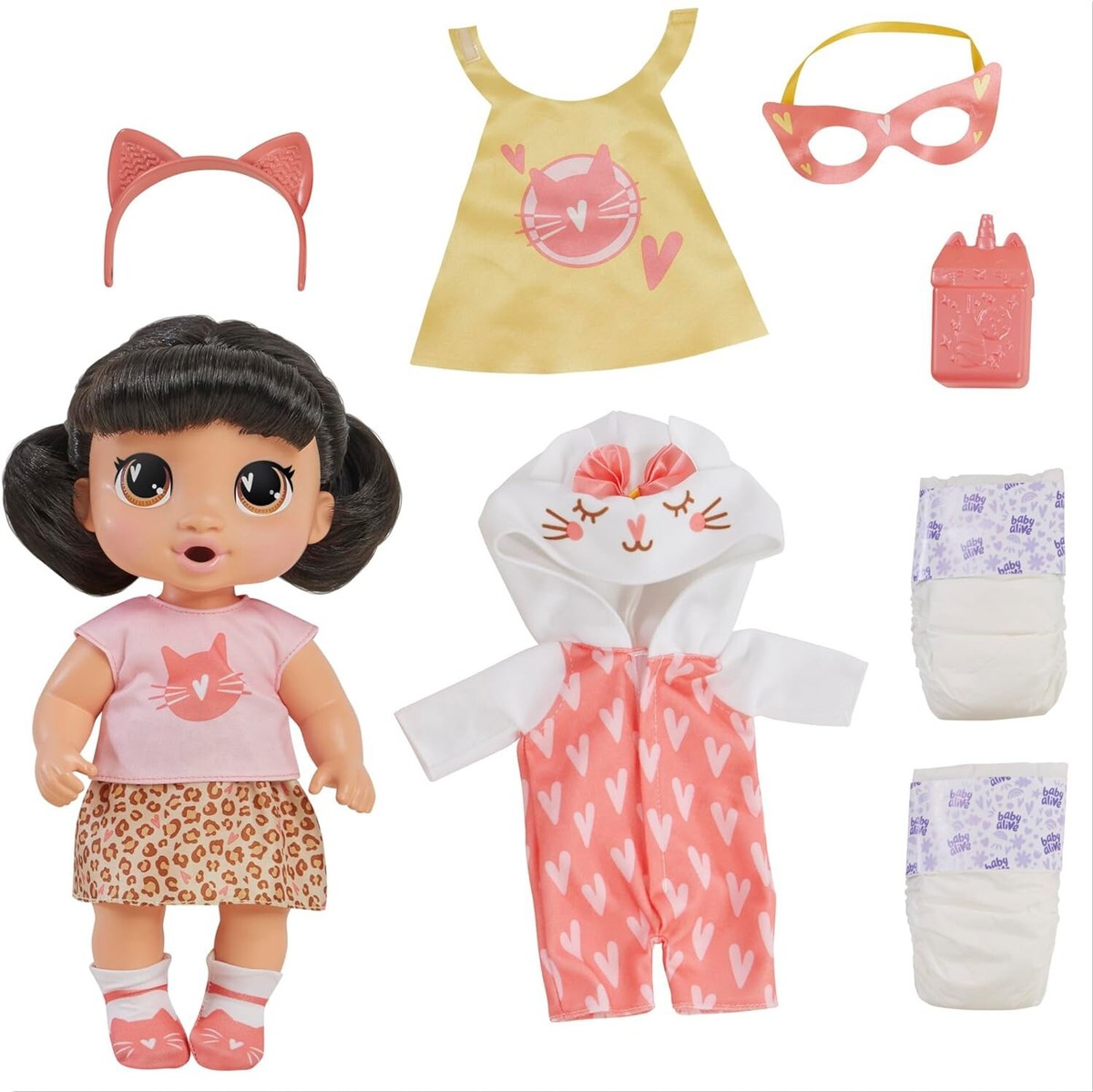 Baby Alive Katie Kat 11-Inch Doll [Black Hair] | eBay