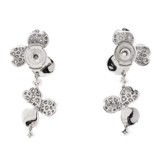 Pendientes Tiffany & Co Flor de Papel Platino Racimo Gota Como Nuevos Foto 2 de 3