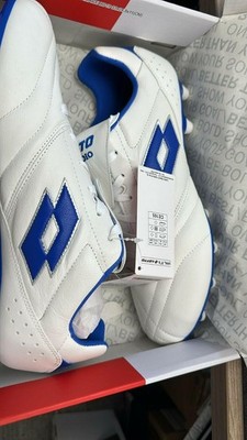 Lotto Stadio 200 III FG Soccer Cleats Size 10.5 White Blue K Leather Forefoot