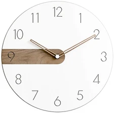 Stephanie Imports Modern Minimalist Exposed Wood Silent Wall Clock (Numerical)