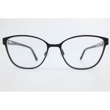 Bebe BB5157 Jet Black Cat Eye Eyeglass Frames 52-16-135 Floral Leopard Temples