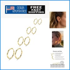 Durable 316L Stainless Steel Huggie Hoops in Gold/Silver Perfect for Cartilage