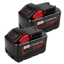 2-Pack 18V 9.0Ah Battery for Milwaukee MK18 Battery with 48-11-1850 48-11-186...