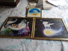 Beautiful Lot Of THREE Different Framed Unicorn Pictures (2)8x10 & 1 (6x6)