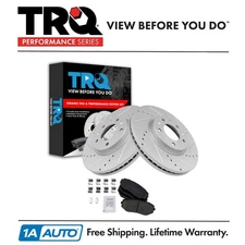 TRQ Front Ceramic Brake Pad & Performance Rotor Set of 2 Kit for Mazda CX-7 CX7