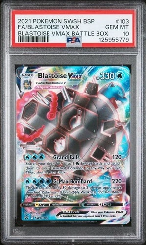 PSA 10 BLASTOISE VMAX SWSH103 BATTLE BOX BLACK STAR PROMO SWORD & SHIELD POKEMON
