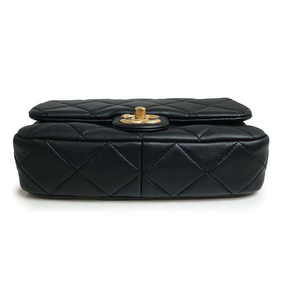 Chanel Metiers d'Art Collection Coco Mark Matelassé Chain Flap One Black #BCB047 image 8