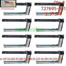 8PCS 727695-001 2.5" NVMe U.2 SATA Tray Caddy for HP ProLiant DL360 DL380 G10