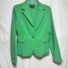 Love Tree Bright Green Classic Boyfriend Blazer - Chic Layering Piece Med