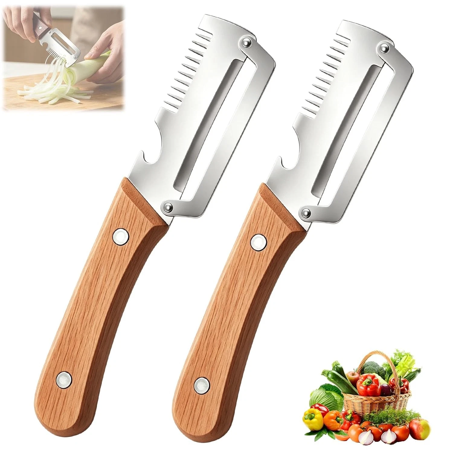 2Pcs Vegetable Peeler Wooden Handle Kitchen Utensil Fruit Potato Carrot Scraper
Opens in a new windo