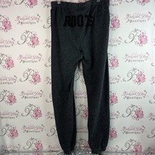 Roots joggers roots on bum logo black Charcoal Gray Sweatpants cozy warm