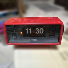 SANYO T-100 Red Flip Clock Vintage Retro JP Tested Working Alarm Untested Clean
