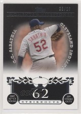 2008 Moments & Milestones Black 25/25 CC Sabathia (2007 AL Cy Young 209 Ks) y0i