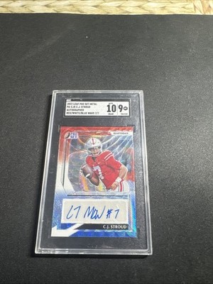 2022 Leaf Pro Set Metal CJ Stroud Autograph Red White Blue 7/7