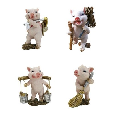 Schweinefigur niedliche Gartenstatue Mini-Skulptur außerhalb des