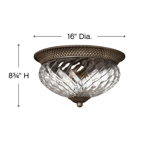 Hinkley Lighting H4881 3 Light Indoor Flush Mount Ceiling Fixture - Bronze - Picture 3 of 5