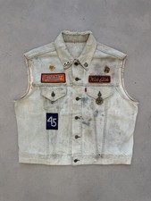 VTG 70s Levi s Type 3 Faded Cutoff Harley Davidson Biker Vest Men's XL USA