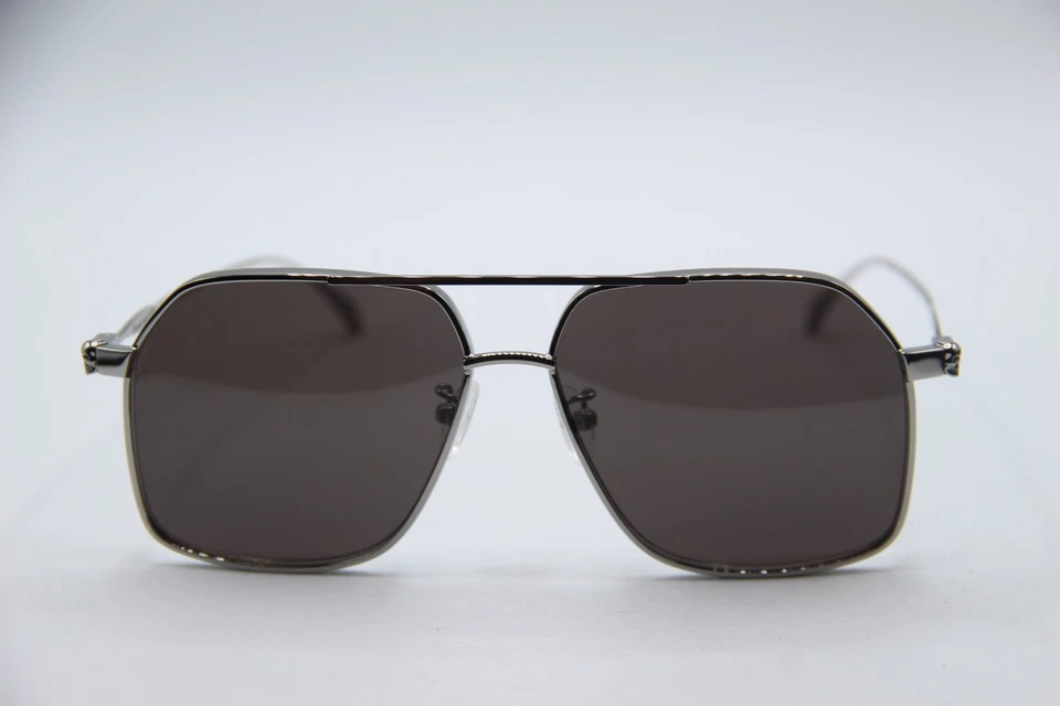 NUEVAS GAFAS DE SOL ALEXANDER MCQUEEN AM 0372S 001 MONTURAS AUTÉNTICAS PLATEADAS 59-14 Foto 2 de 4