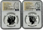 2025 S Morgan Peace Dollar Silver 2 Coin Set NGC Reverse Proof 70 First Releases